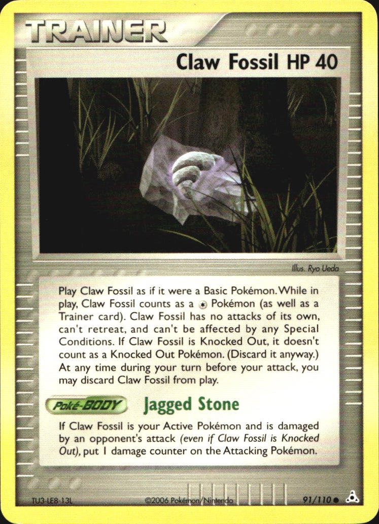 Claw Fossil 91/110 Common Holon Phantoms Pokemon Near Mint