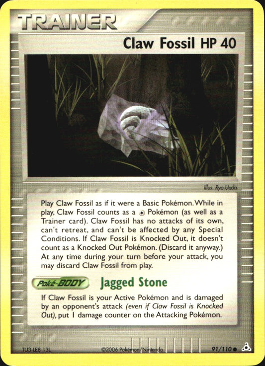 Claw Fossil 91/110 Common Holon Phantoms Pokemon Near Mint