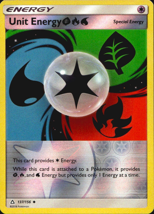 Unit Energy GrassFireWater 137/156 Uncommon Ultra Prism Pokemon Reverse Holo NM