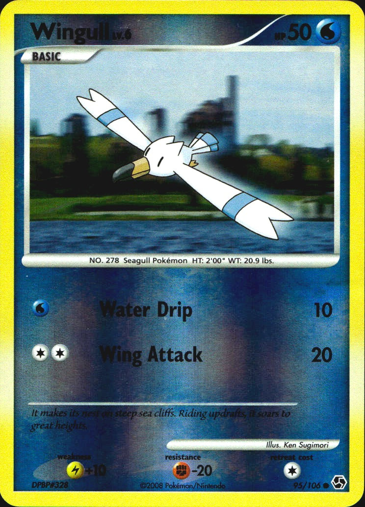 Wingull 95/106 Common Great Encounters Pokemon Reverse Holo Near Mint