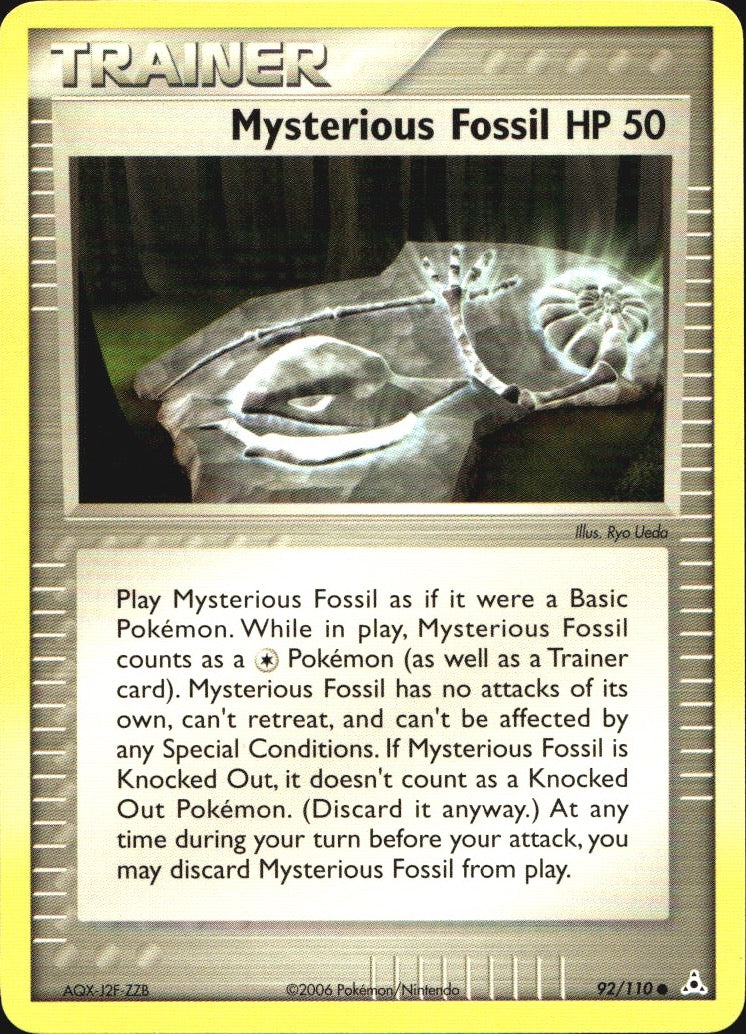 Mysterious Fossil 92/110 Common Holon Phantoms Pokemon Near Mint