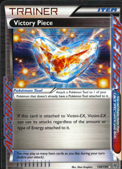 Victory Piece 130/135 Rare ACE Plasma Storm Pokemon Near Mint