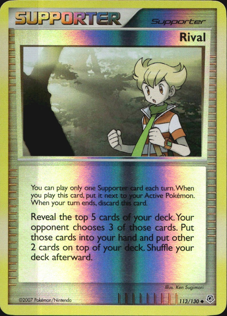 Rival 113/130 Uncommon Diamond & Pearl Pokemon Reverse Holo Near Mint