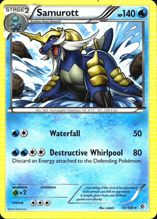 Samurott 41/149 Holo Rare Boundaries Crossed Pokemon Near Mint