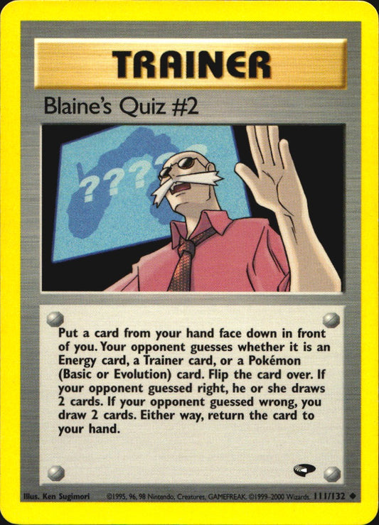 Blaine's Quiz #2 111/132 Uncommon Gym Challenge Pokemon Near Mint