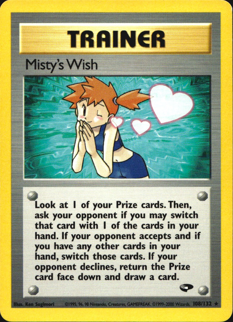 Misty's Wish 108/132 Rare Gym Challenge Pokemon Near Mint