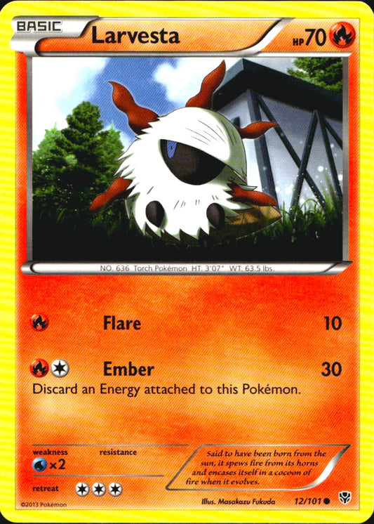 Larvesta 12/101 Common Plasma Blast Pokemon Near Mint