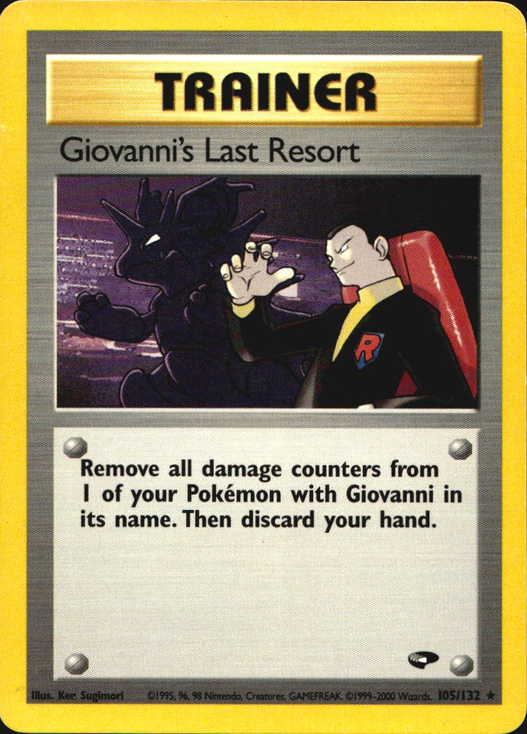 Giovanni's Last Resort 105/132 Rare Gym Challenge Pokemon Near Mint