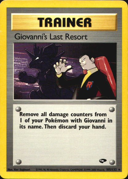 Giovanni's Last Resort 105/132 Rare Gym Challenge Pokemon Near Mint