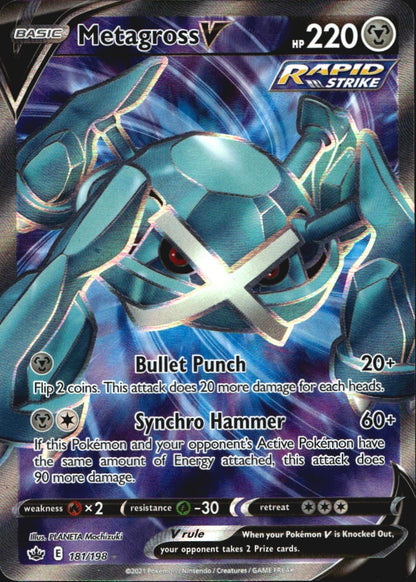 Metagross V 181/198 Ultra Rare Chilling Reign Near Mint