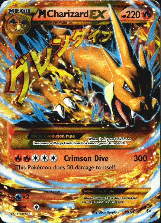 M Charizard EX 107/106 Secret Rare Flashfire Pokemon Near Mint