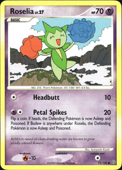 Roselia 72/100 Common Stormfront Pokemon Near Mint