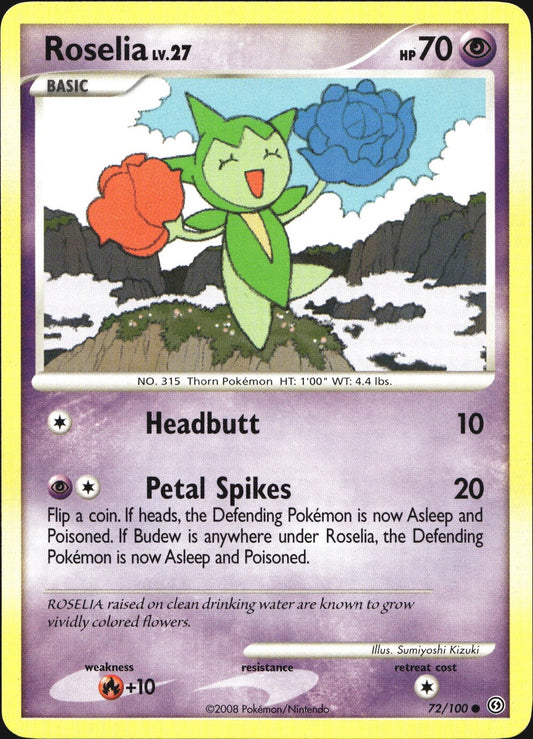 Roselia 72/100 Common Stormfront Pokemon Near Mint