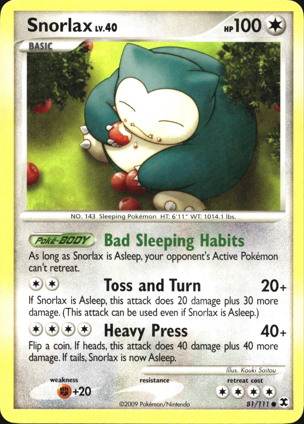 Snorlax 81/111 Common Rising Rivals Pokemon Near Mint