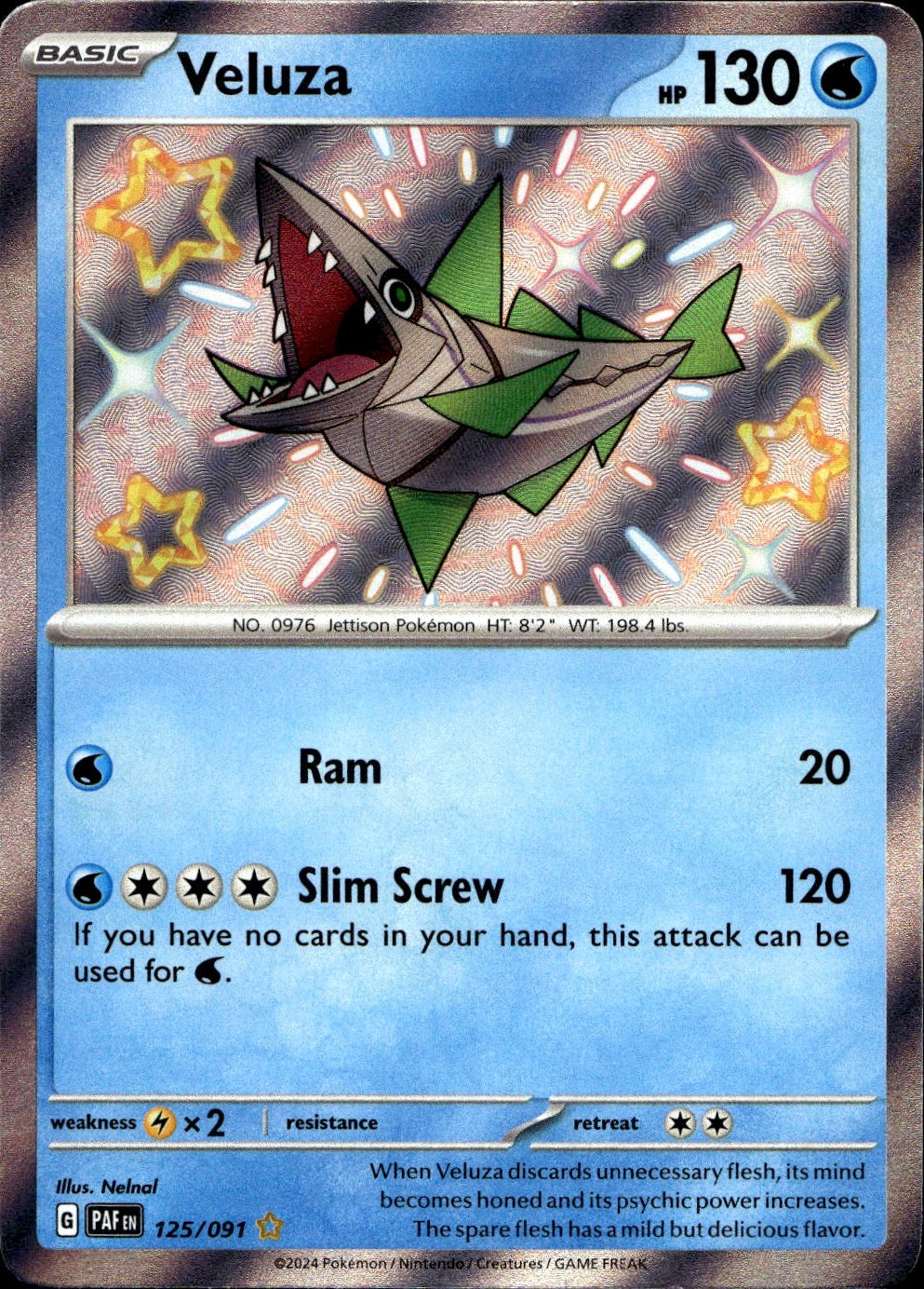 Veluza 125/091 Shiny Rare Paldean Fates Pokemon Near Mint