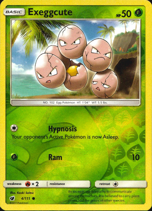 Exeggcute 4/111 Common Crimson Invasion Pokemon Reverse Holo Near Mint