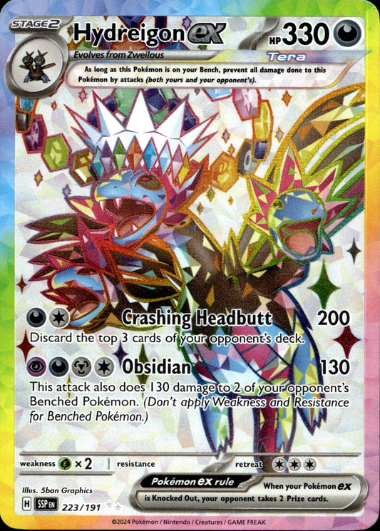 Hydreigon ex 223/191 Ultra Rare Surging Sparks Pokemon Near Mint