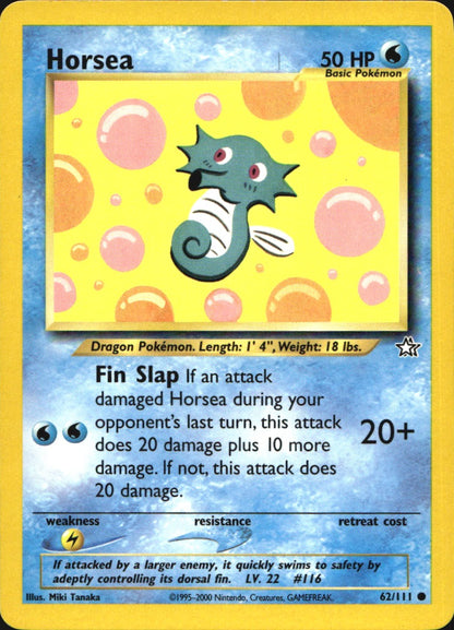 Horsea 62/111 Common Neo Genesis Pokemon Near Mint