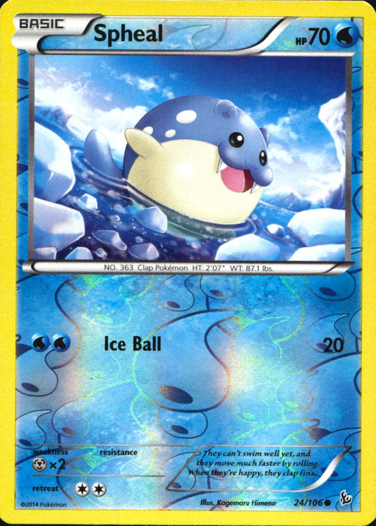 Spheal 24/106 Common Flashfire Pokemon Reverse Holo Near Mint