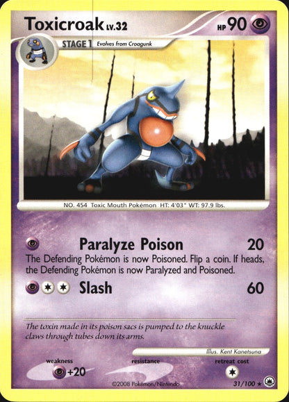 Toxicroak 31/100 Rare Majestic Dawn Pokemon Near Mint