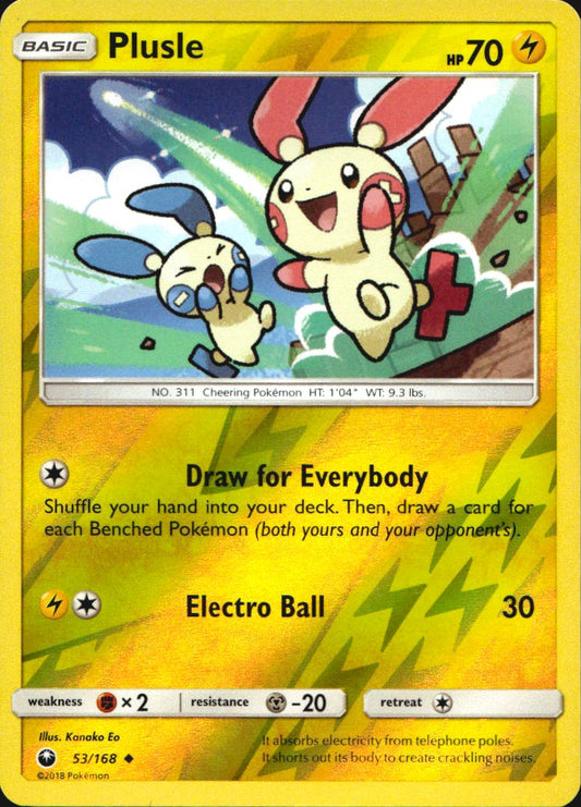 Plusle 53/168 Uncommon Celestial Storm Pokemon Reverse Holo Near Mint
