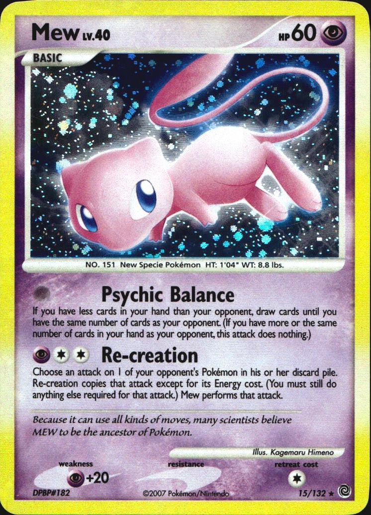 Mew 15/132 Holo Rare Secret Wonders Pokemon Near Mint