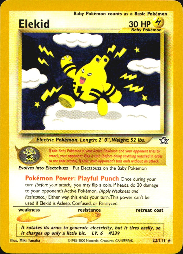 Elekid 22/111 Rare Neo Genesis Pokemon Near Mint