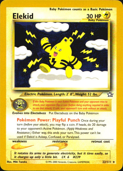 Elekid 22/111 Rare Neo Genesis Pokemon Near Mint