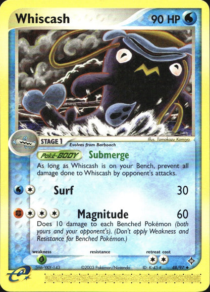 Whiscash 48/97 Uncommon Dragon Pokemon Near Mint