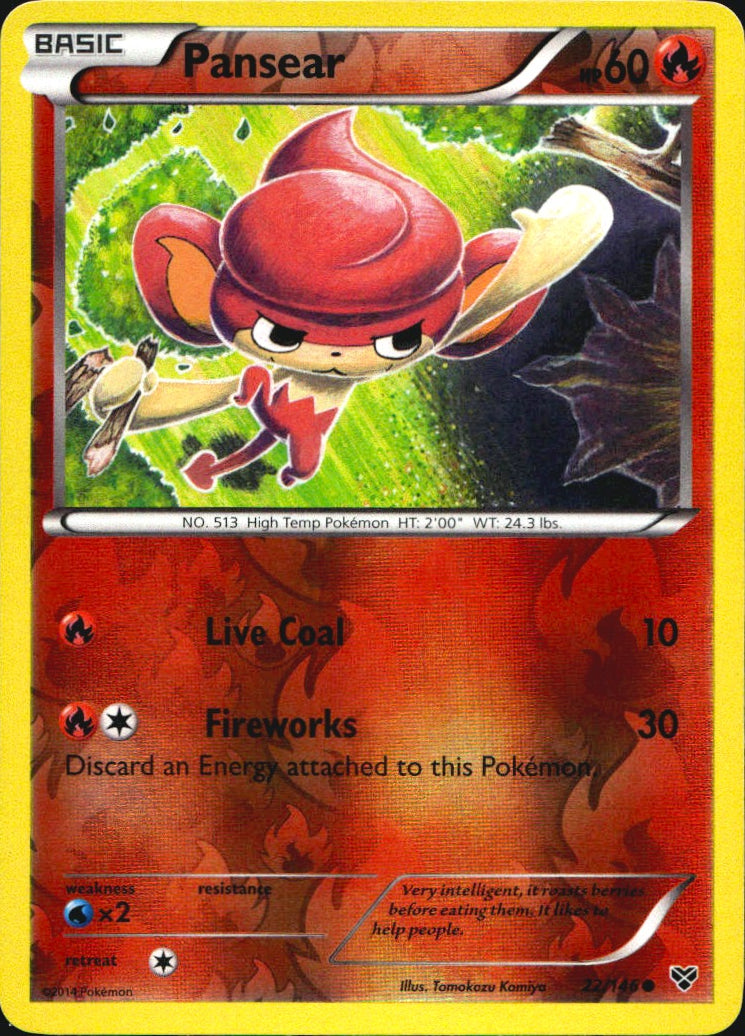 Pansear 22/146 Common XY Pokemon Reverse Holo Near Mint