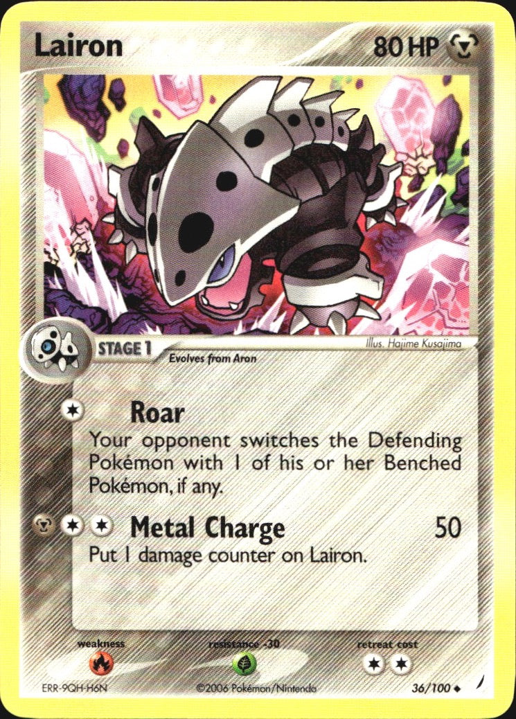 Lairon 36/100 Uncommon Crystal Guardians Pokemon Near Mint