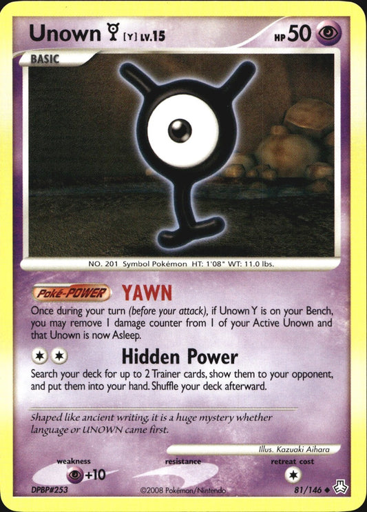 Unown [Y] 81/146 Uncommon Legends Awakened Pokemon Near Mint