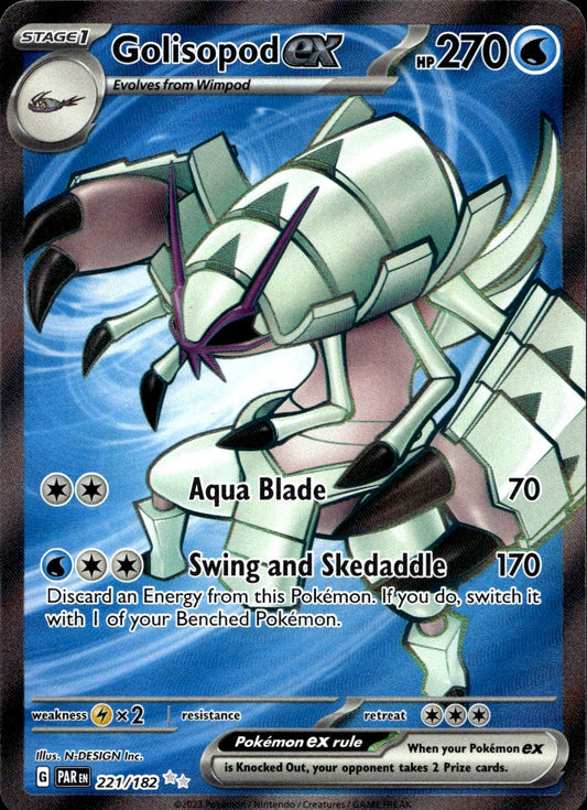 Golisopod ex 221/182 Ultra Rare Paradox Rift Pokemon Near Mint