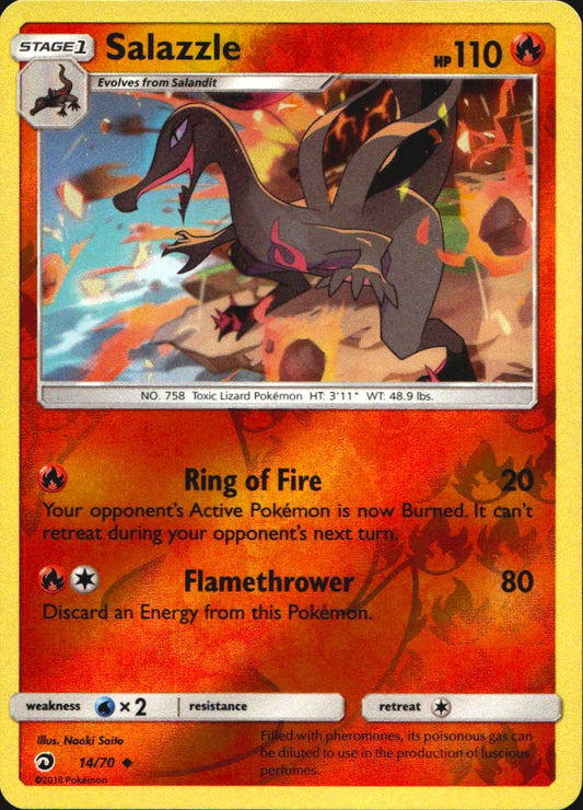 Salazzle 14/70 Uncommon Dragon Majesty Pokemon Reverse Holo Near Mint
