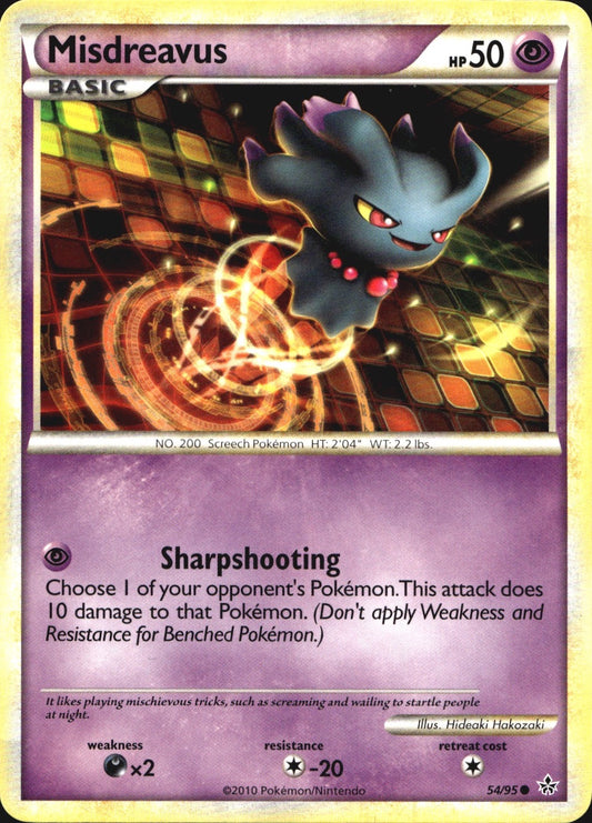 Misdreavus 54/95 Common HGSS Unleashed Pokemon Near Mint