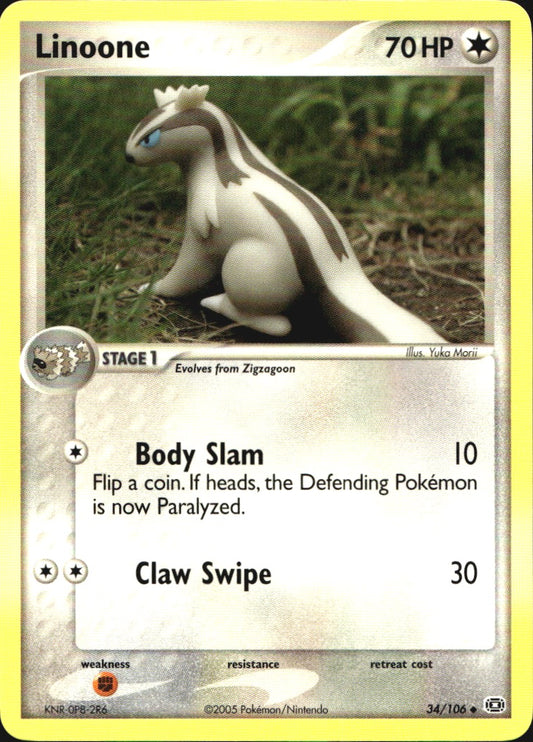 Linoone 34/106 Uncommon Emerald Pokemon Near Mint