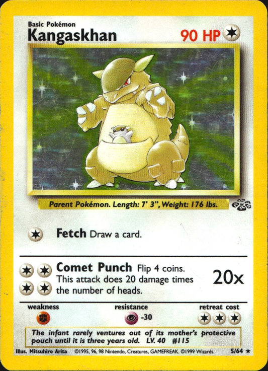 Kangaskhan 5/64 Holo Rare Jungle Pokemon Moderately Played