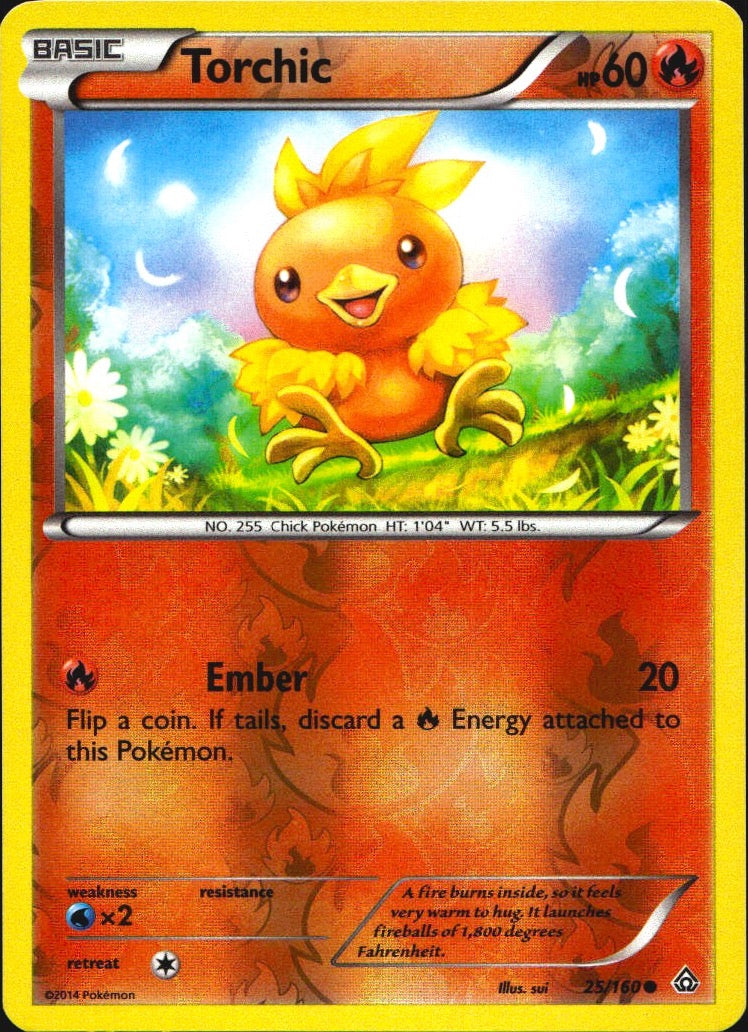 Torchic 25/160 Common Primal Clash Pokemon Reverse Holo Near Mint