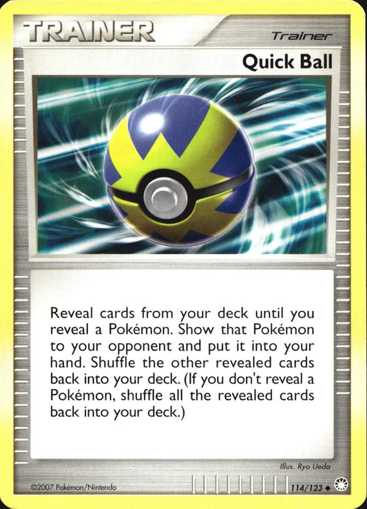 Quick Ball 114/123 Uncommon Mysterious Treasures Pokemon Near Mint