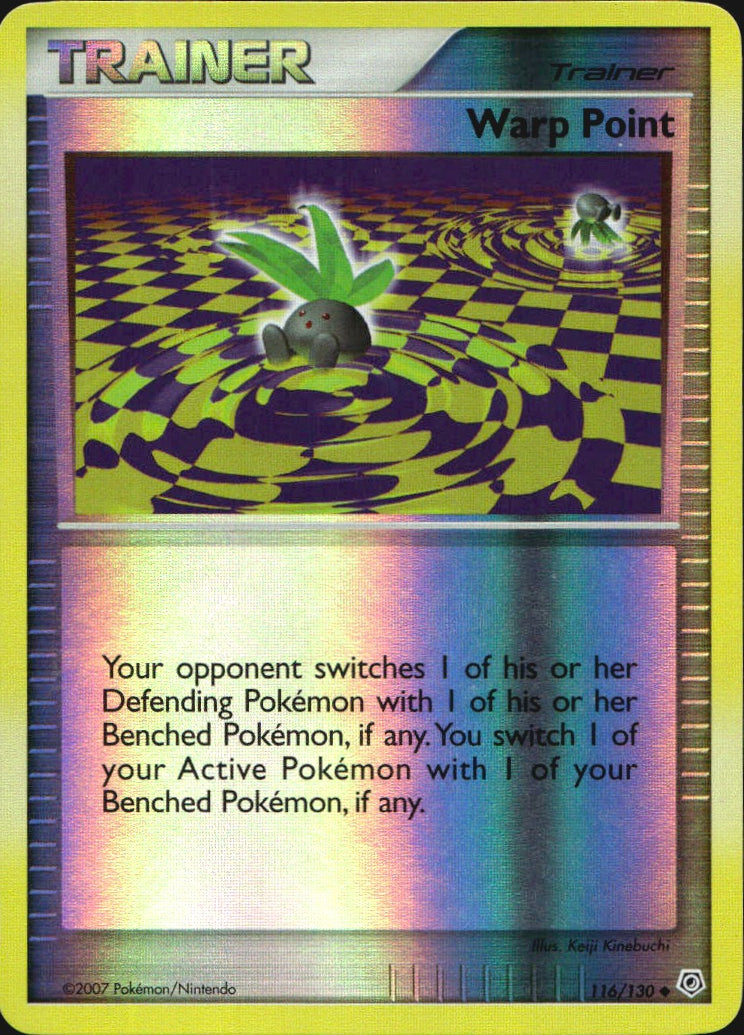 Warp Point 116/130 Uncommon Diamond & Pearl Pokemon Reverse Holo Near Mint