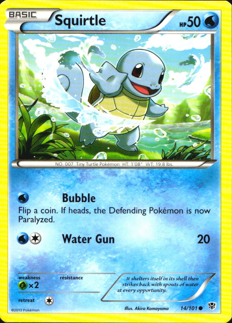 Squirtle 14/101 Common Plasma Blast Pokemon Near Mint