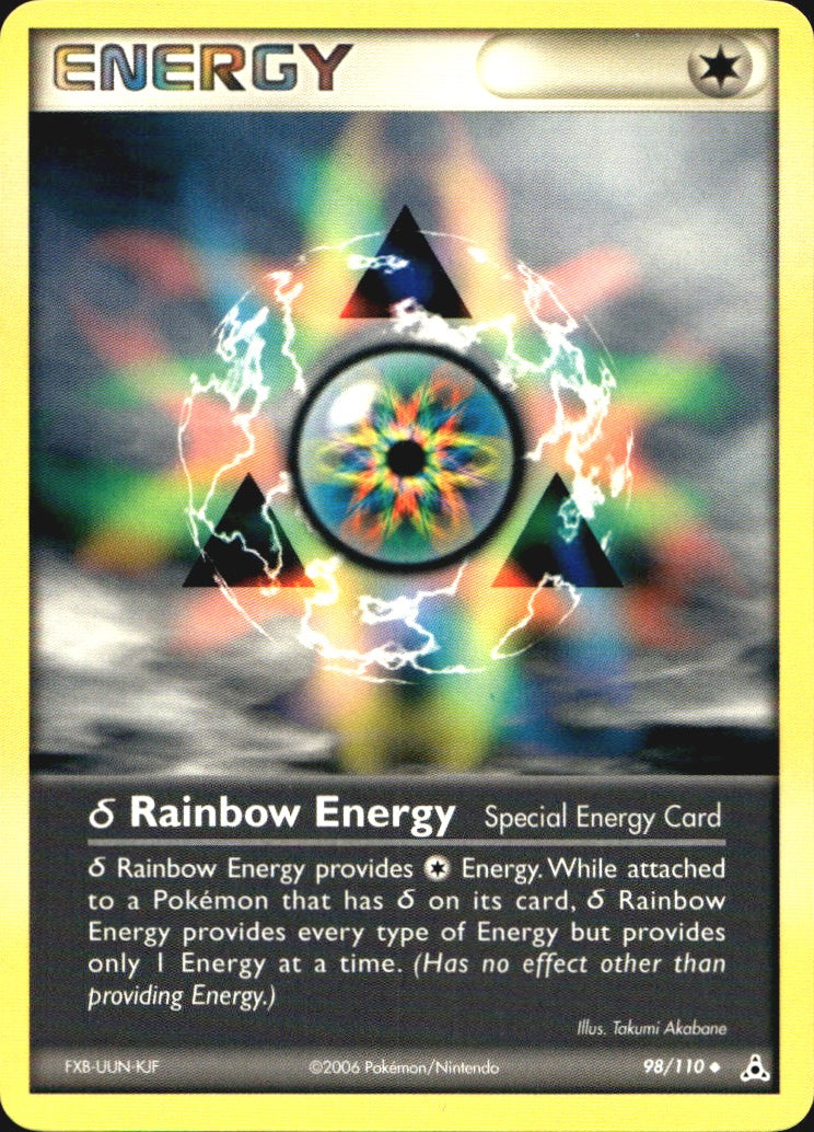 Rainbow Energy 98/110 Uncommon Holon Phantoms Pokemon Near Mint