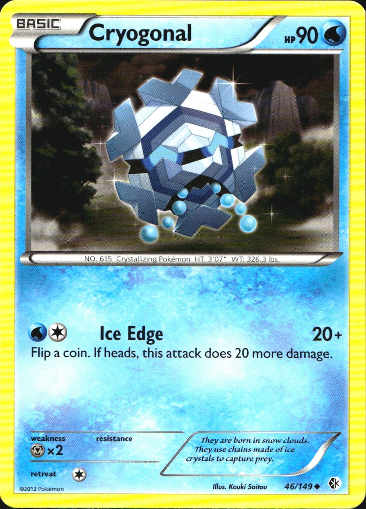 Cryogonal 46/149 Uncommon Boundaries Crossed Pokemon Near Mint