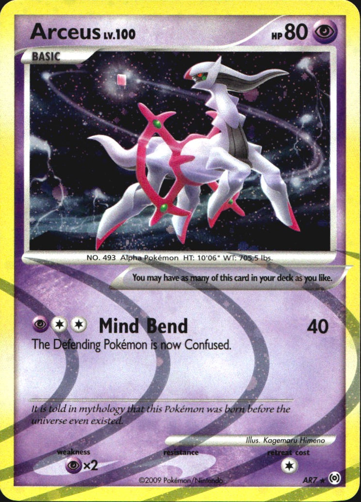 Arceus AR7/99 Rare Arceus Pokemon Near Mint