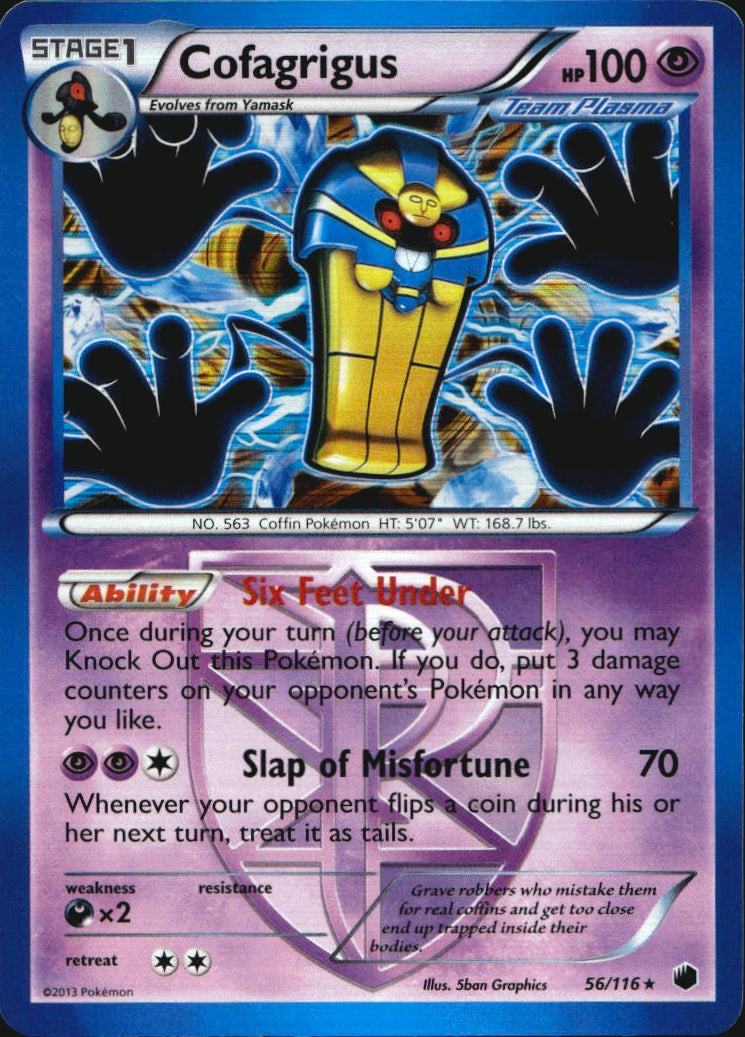 Cofagrigus 56/116 Holo Rare Plasma Freeze Pokemon Near Mint