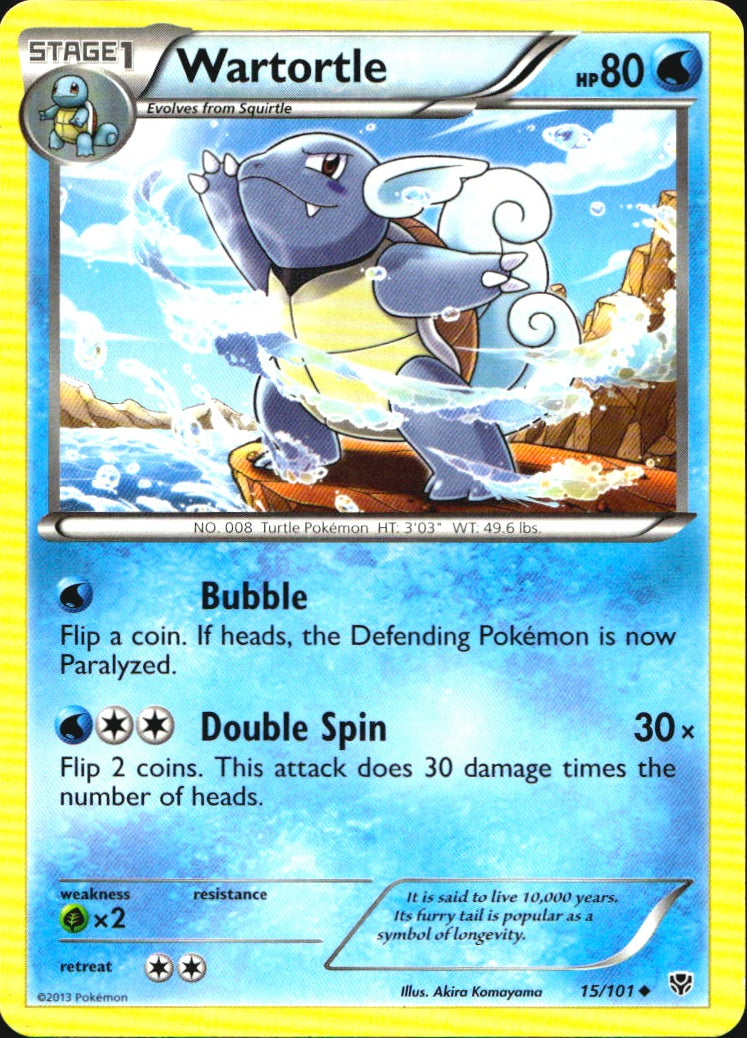 Wartortle 15/101 Uncommon Plasma Blast Pokemon Near Mint