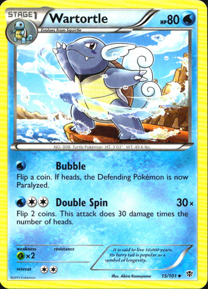 Wartortle 15/101 Uncommon Plasma Blast Pokemon Near Mint