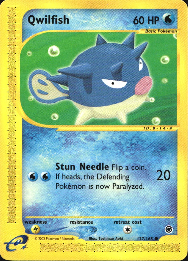 Qwilfish 127/165 Common Expedition Base Set Pokemon Near Mint