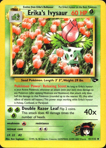 Erika's Ivysaur 41/132 Uncommon Gym Challenge Pokemon Near Mint