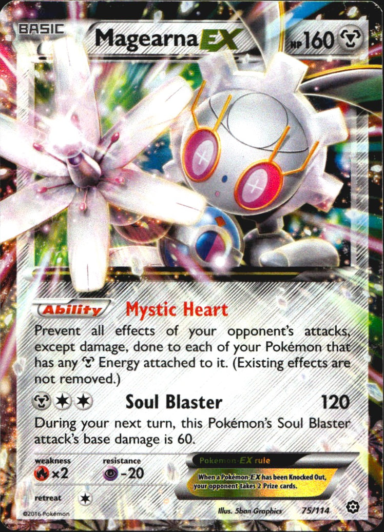 Magearna EX 75/114 Holo EX Rare Steam Siege Pokemon Near Mint